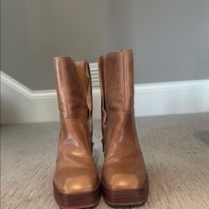Free people ruby platform in caramel worn once